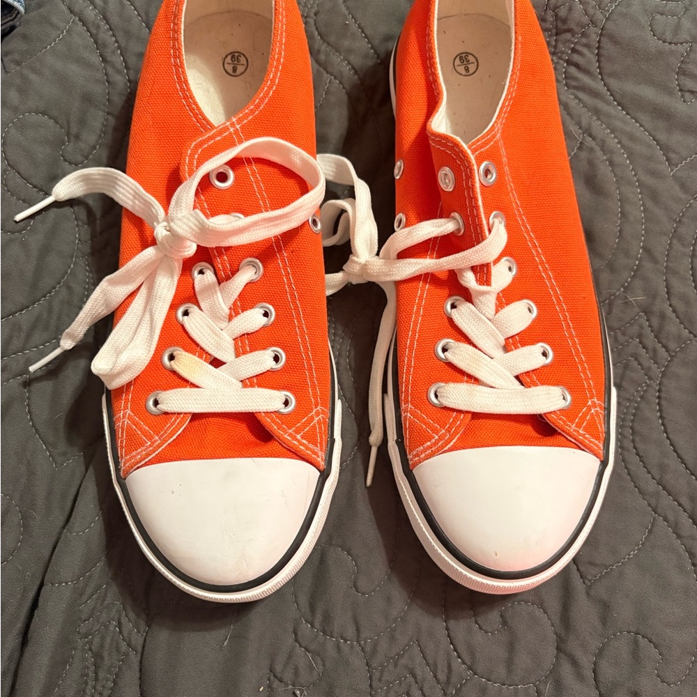 Orange Canvas Sneakers
